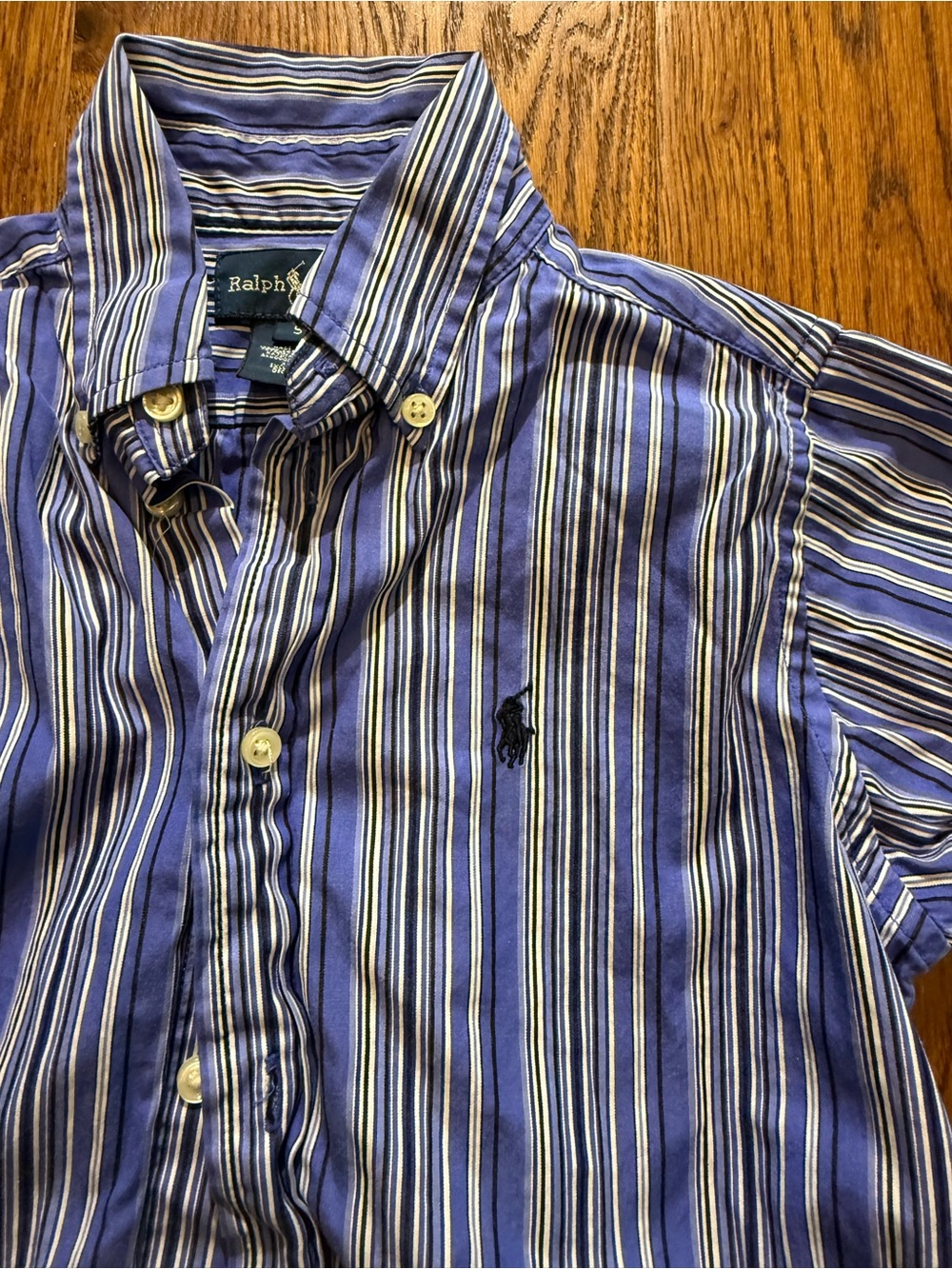 Ralph Lauren Blue & White Striped Button-Down Shirt - Picture 5 of 8